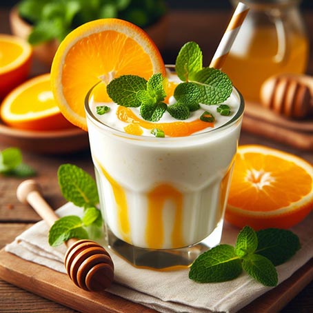Un smoothie con naranjas